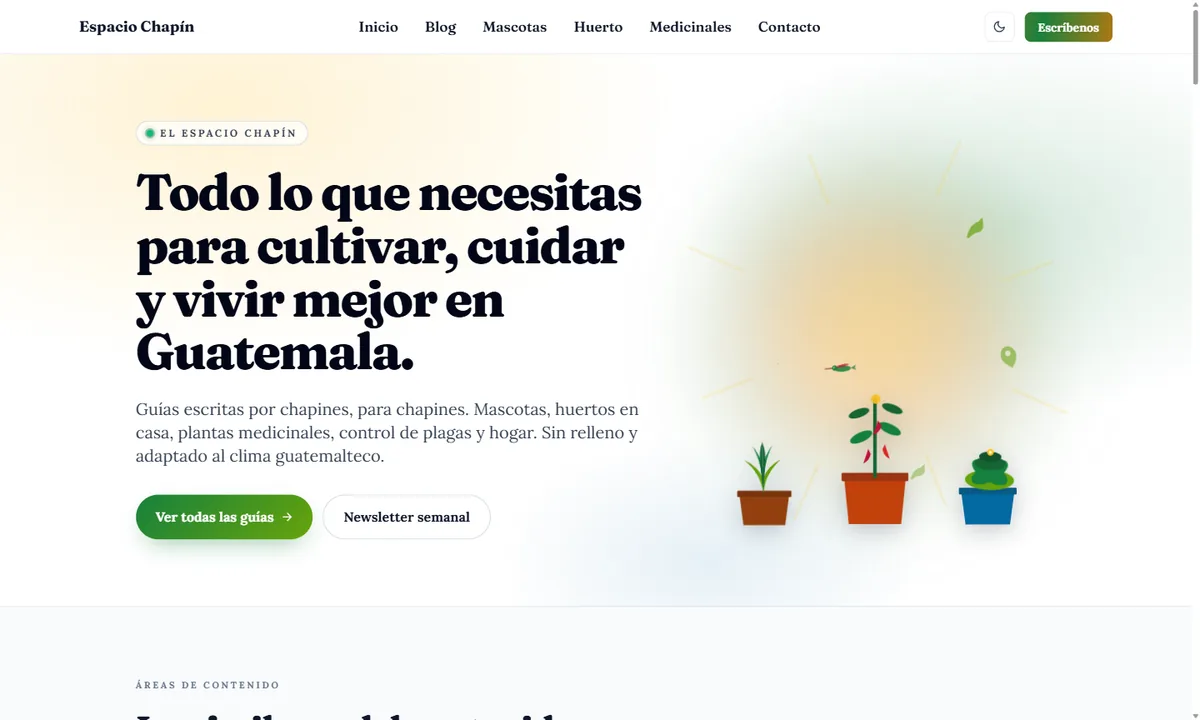 Web de Espacio Chapín diseñada por JC Páginas Web