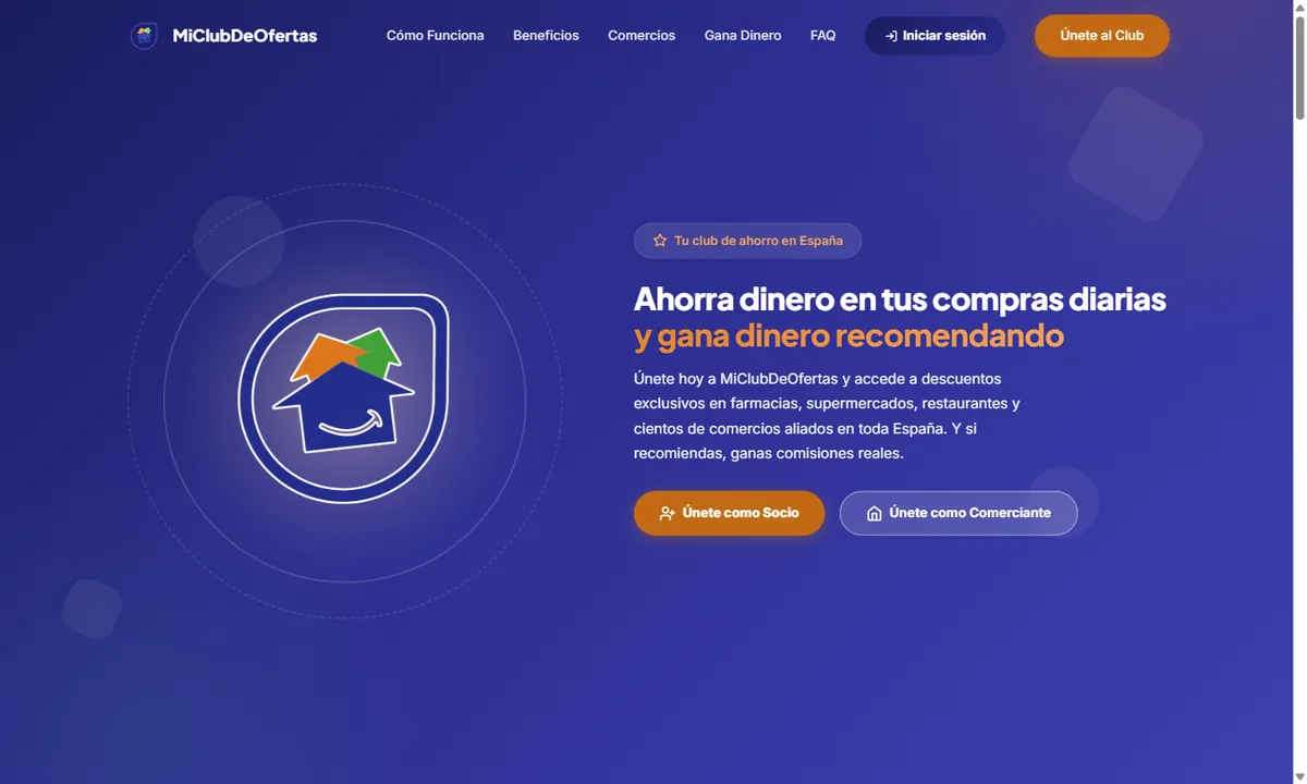Web de MiClubDeOfertas diseñada por JC Páginas Web
