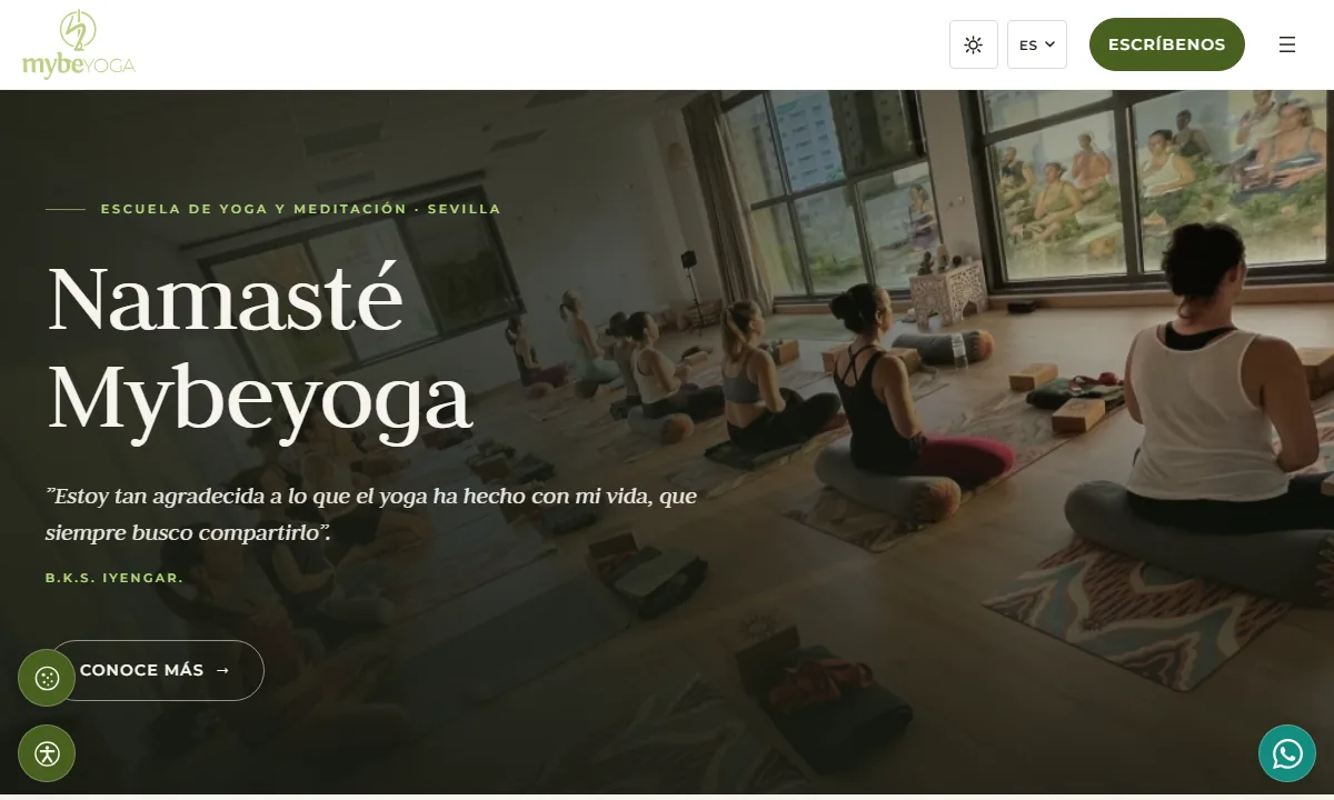 Web de MYBEYOGA diseñada por JC Páginas Web