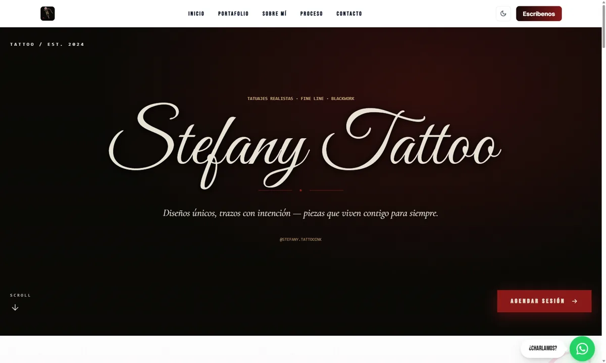 Web de Stefany Tattoo Art diseñada por JC Páginas Web