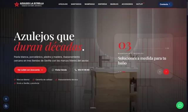 Web de Azulejos La Estrella diseñada por JC Páginas Web