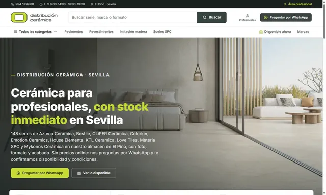 Web de Azulejos Ollero diseñada por JC Páginas Web