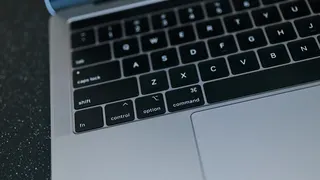 Teclado de un portátil en primer plano